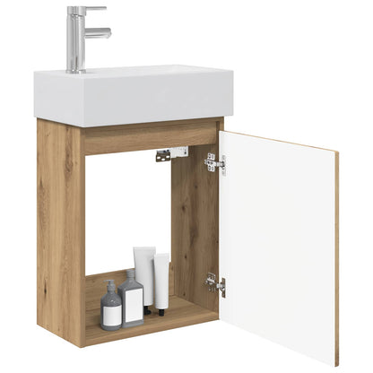 vidaXL Bathroom Vanity Unit with Tap Artisan Oak 45.5 x 25.5 x 84 cm
