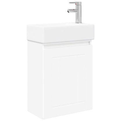 vidaXL Bathroom Vanity Unit with Tap White 45.5 x 25.5 x 84 cm