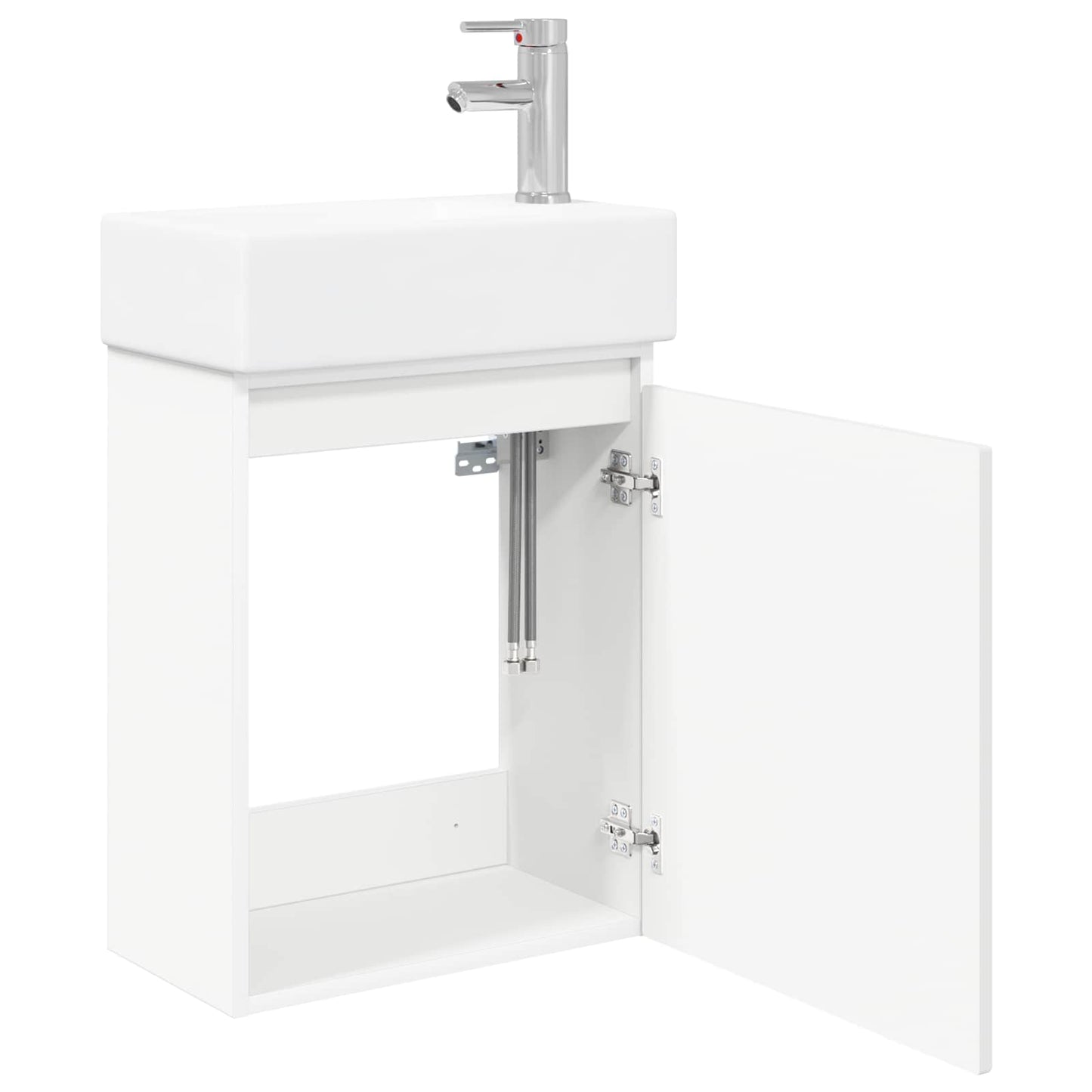 vidaXL Bathroom Vanity Unit with Tap White 45.5 x 25.5 x 84 cm
