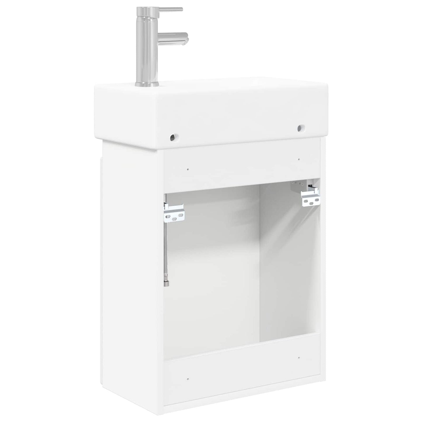 vidaXL Bathroom Vanity Unit with Tap White 45.5 x 25.5 x 84 cm
