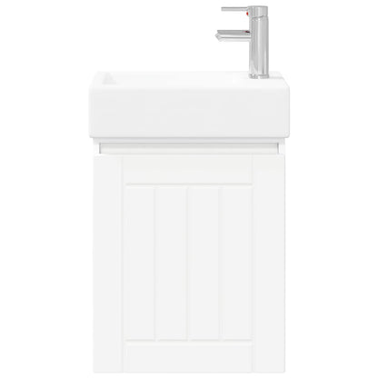 vidaXL Bathroom Vanity Unit with Tap White 45.5 x 25.5 x 84 cm