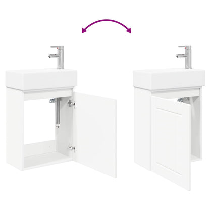 vidaXL Bathroom Vanity Unit with Tap White 45.5 x 25.5 x 84 cm