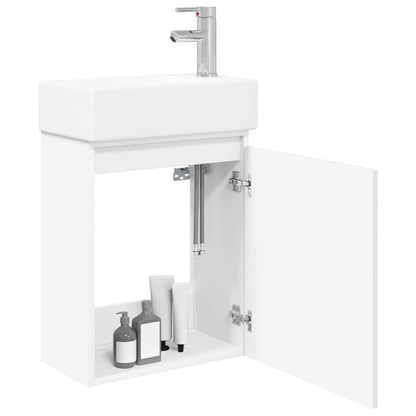 vidaXL Bathroom Vanity Unit with Tap White 45.5 x 25.5 x 84 cm