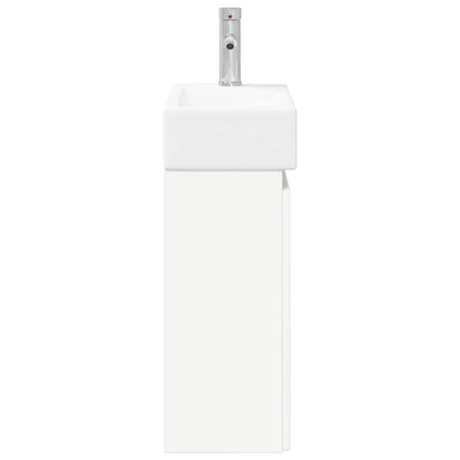 vidaXL Bathroom Vanity Unit with Tap White 45.5 x 25.5 x 84 cm