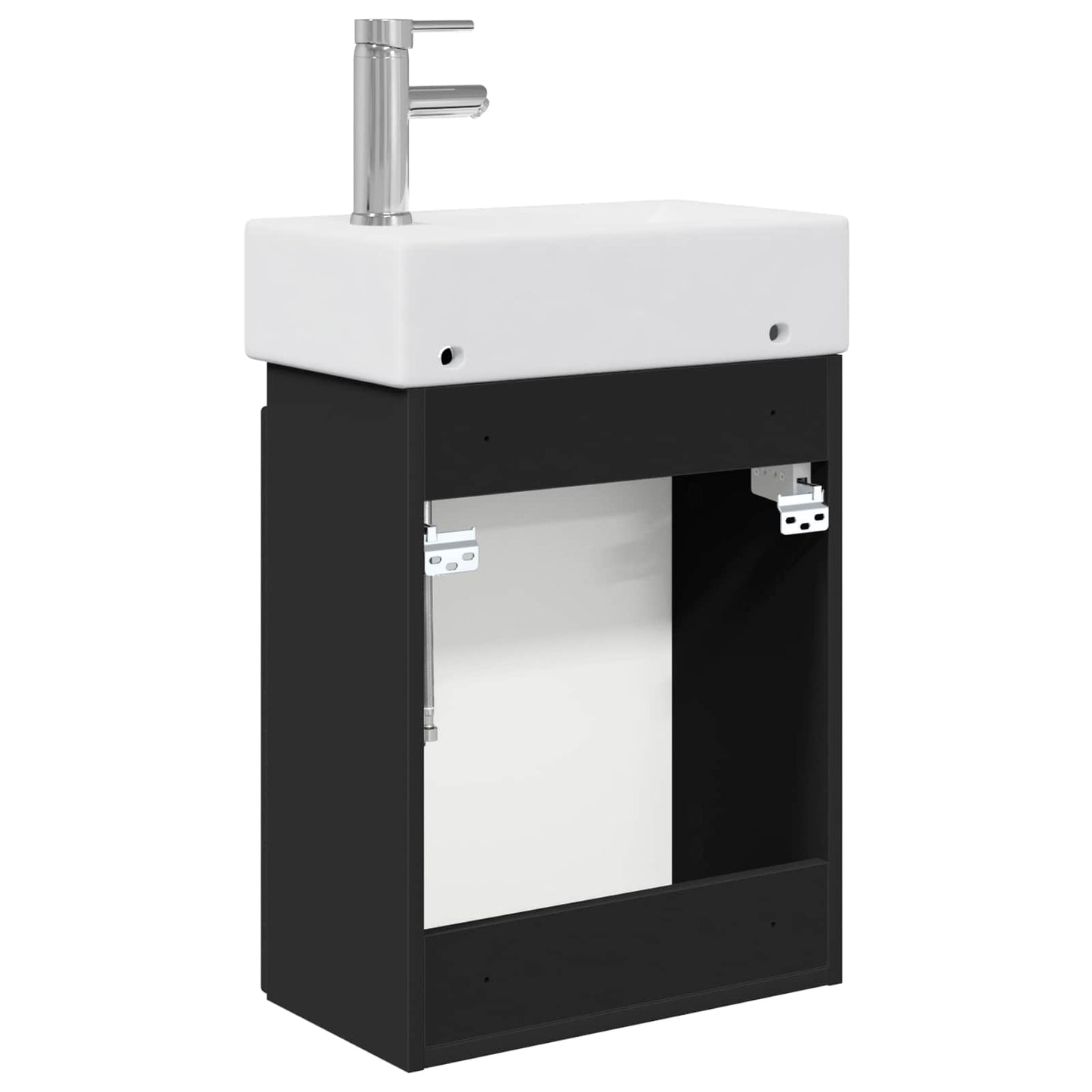 vidaXL Bathroom Vanity Unit with Tap Black 45.5 x 25.5 x 84 cm