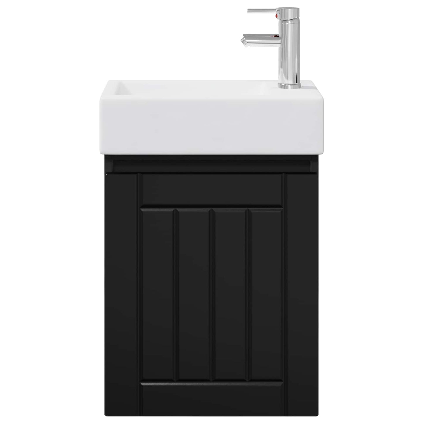 vidaXL Bathroom Vanity Unit with Tap Black 45.5 x 25.5 x 84 cm