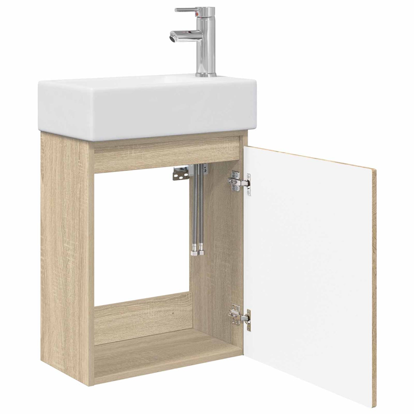 vidaXL Bathroom Vanity Unit with Tap Sonoma Oak 45.5 x 25.5 x 84 cm
