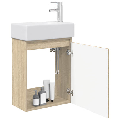vidaXL Bathroom Vanity Unit with Tap Sonoma Oak 45.5 x 25.5 x 84 cm