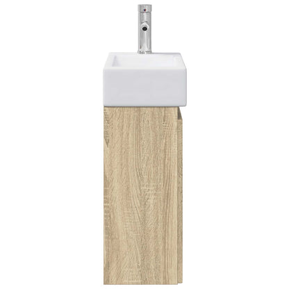 vidaXL Bathroom Vanity Unit with Tap Sonoma Oak 45.5 x 25.5 x 84 cm