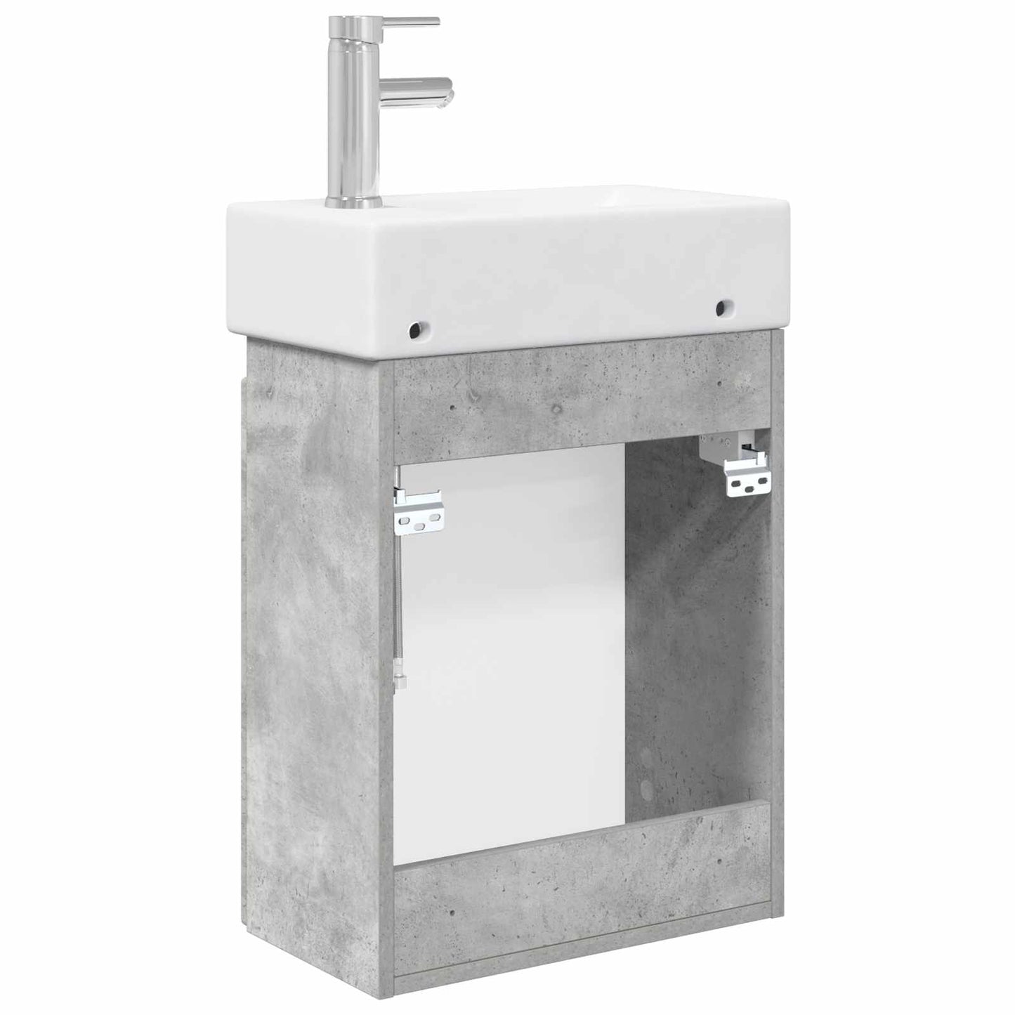vidaXL Bathroom Vanity Unit with Tap Concrete Grey 45.5 x 25.5 x 84 cm