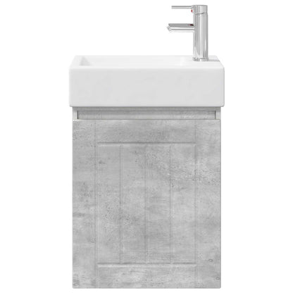 vidaXL Bathroom Vanity Unit with Tap Concrete Grey 45.5 x 25.5 x 84 cm