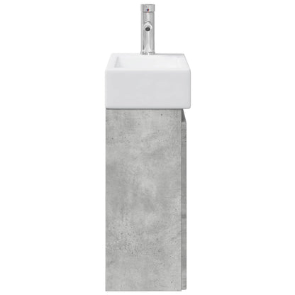 vidaXL Bathroom Vanity Unit with Tap Concrete Grey 45.5 x 25.5 x 84 cm