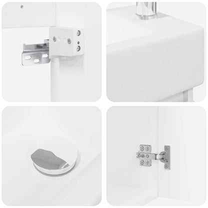vidaXL Bathroom Vanity Unit with Tap High Gloss White