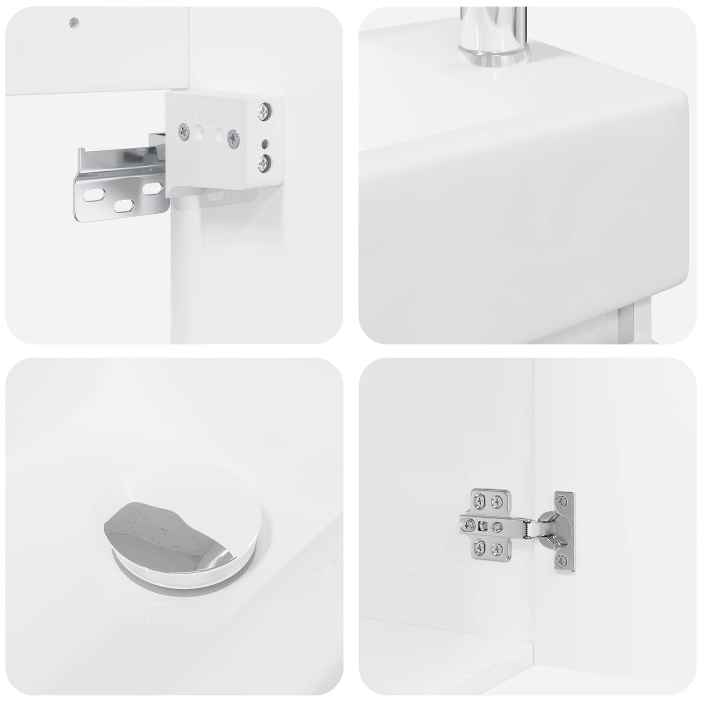 vidaXL Bathroom Vanity Unit with Tap High Gloss White