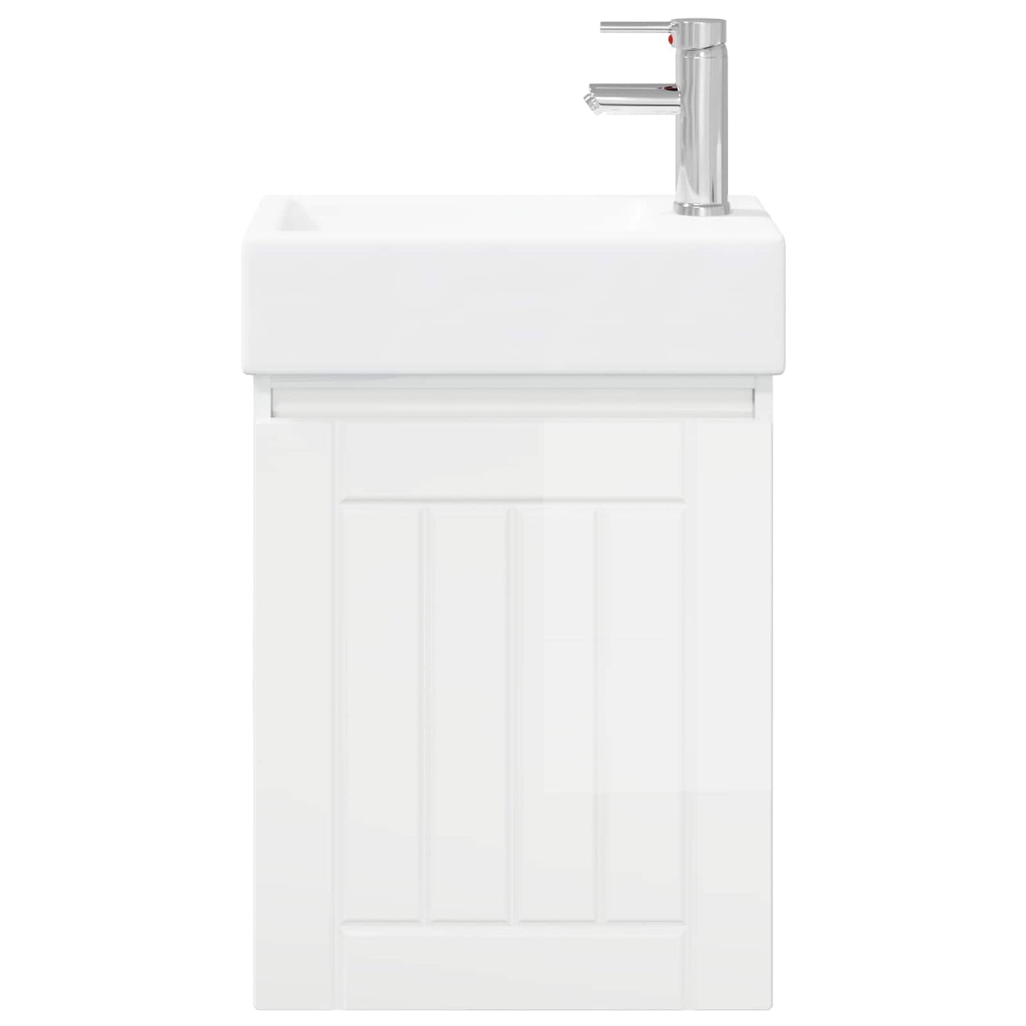 vidaXL Bathroom Vanity Unit with Tap High Gloss White