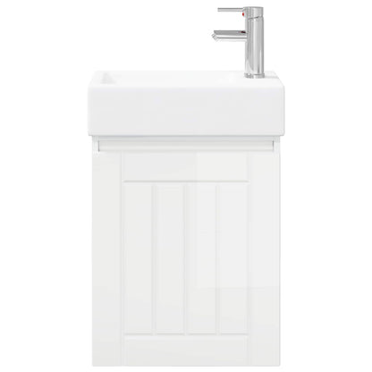 vidaXL Bathroom Vanity Unit with Tap High Gloss White