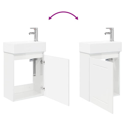 vidaXL Bathroom Vanity Unit with Tap High Gloss White