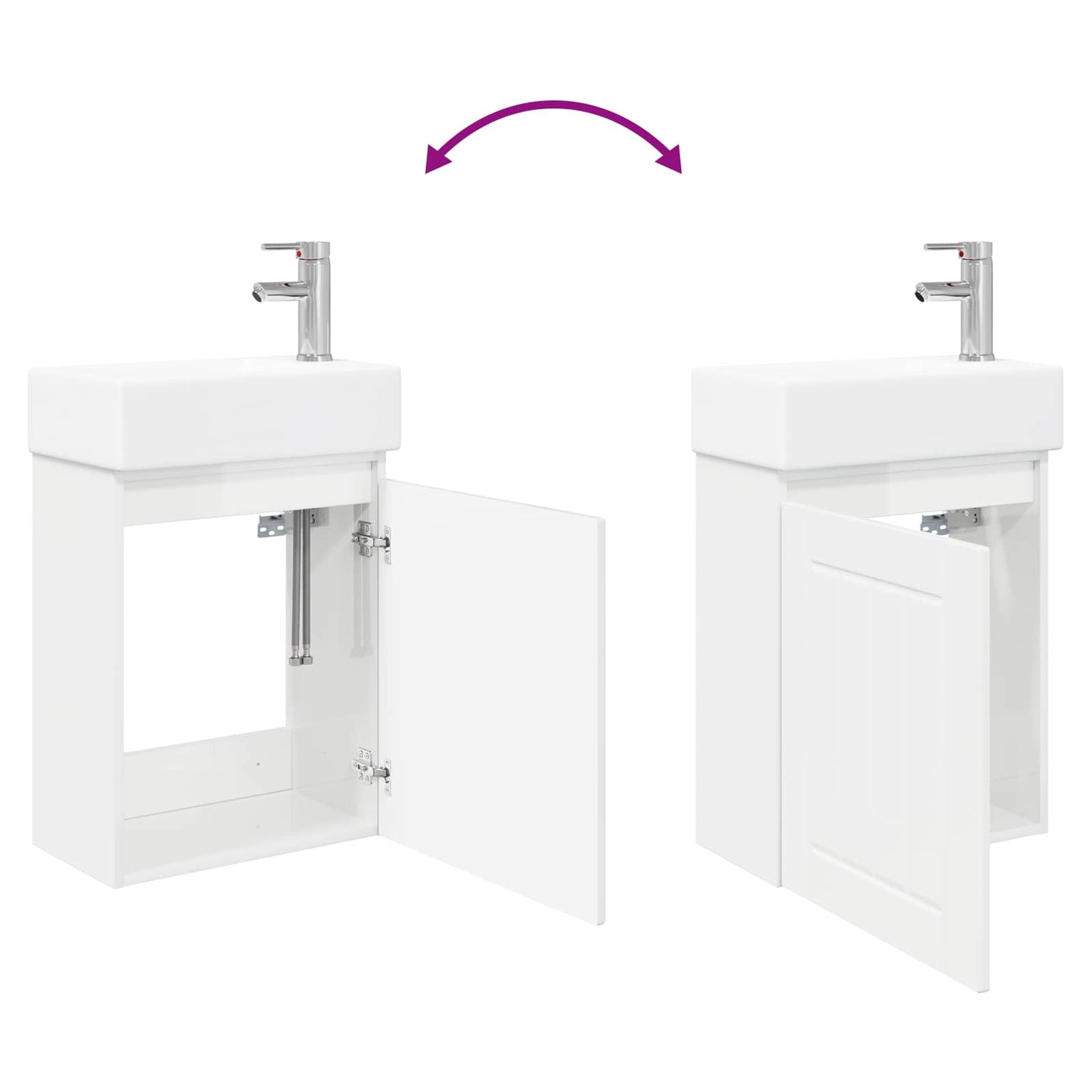 vidaXL Bathroom Vanity Unit with Tap High Gloss White