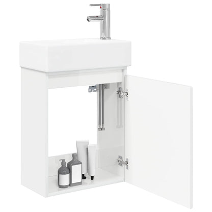 vidaXL Bathroom Vanity Unit with Tap High Gloss White