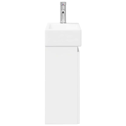 vidaXL Bathroom Vanity Unit with Tap High Gloss White