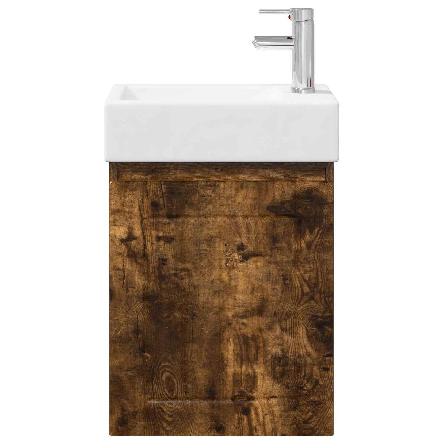 vidaXL Bathroom Vanity Unit with Tap Smoked Oak 45.5 x 25.5 x 84 cm