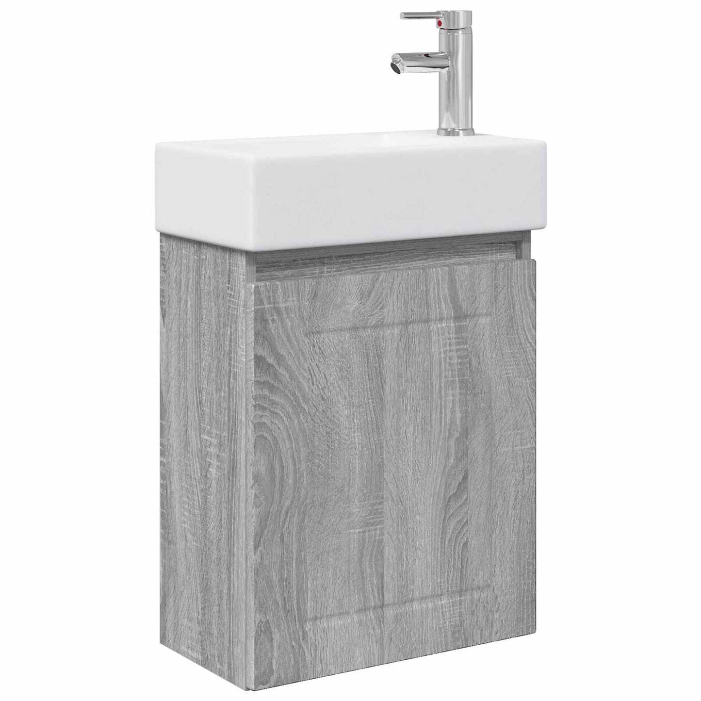 vidaXL Bathroom Vanity Unit with Tap Grey Sonoma 45.5 x 25.5 x 84 cm