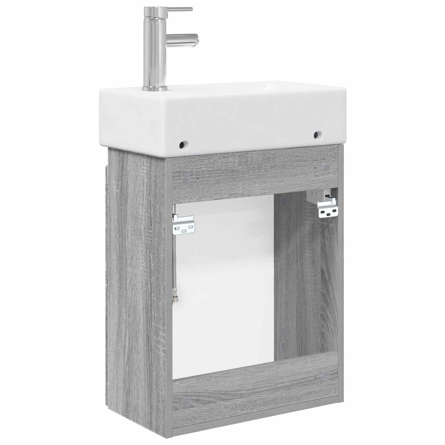 vidaXL Bathroom Vanity Unit with Tap Grey Sonoma 45.5 x 25.5 x 84 cm
