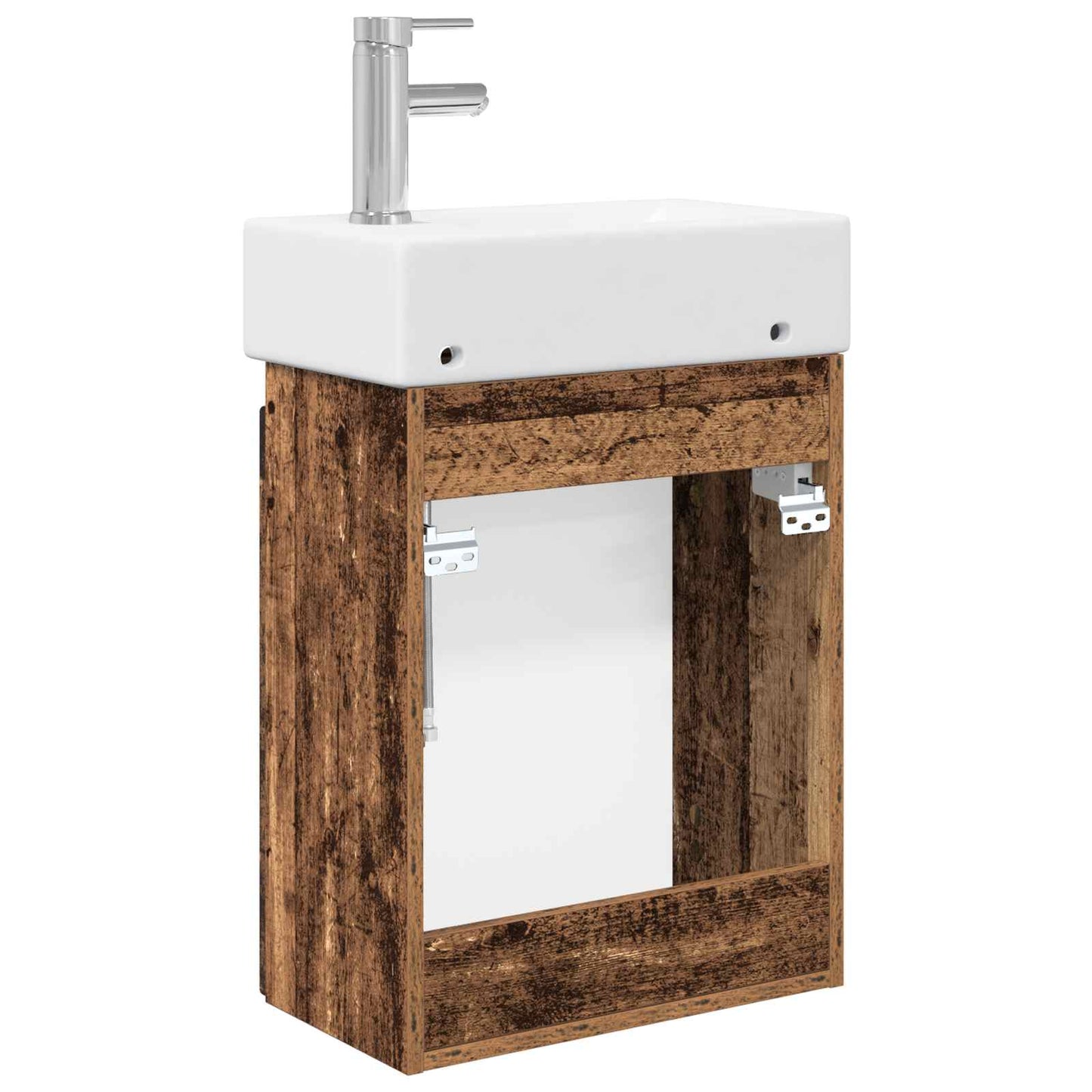 vidaXL Bathroom Vanity Unit with Tap Old Wood 45.5 x 25.5 x 84 cm