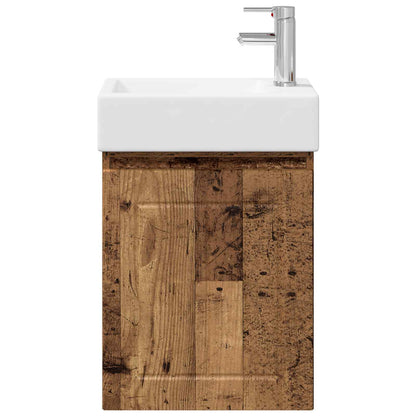 vidaXL Bathroom Vanity Unit with Tap Old Wood 45.5 x 25.5 x 84 cm