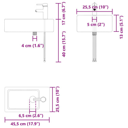 vidaXL Bathroom Vanity Unit with Tap Old Wood 45.5 x 25.5 x 84 cm