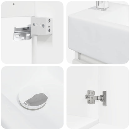 vidaXL Bathroom Vanity Unit with Tap White 45.5 x 22.5 x 84 cm