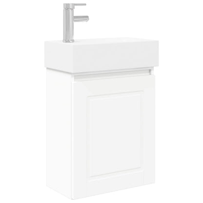 vidaXL Bathroom Vanity Unit with Tap White 45.5 x 22.5 x 84 cm