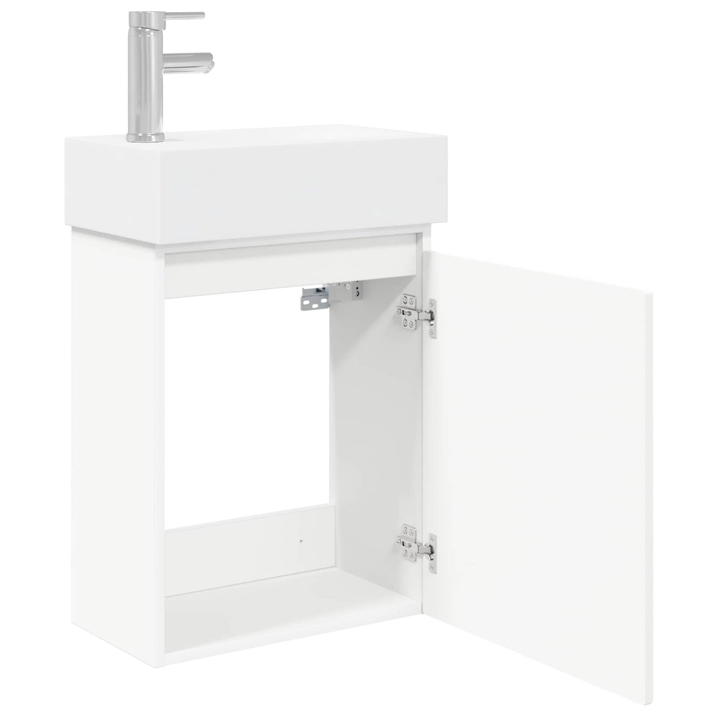 vidaXL Bathroom Vanity Unit with Tap White 45.5 x 22.5 x 84 cm