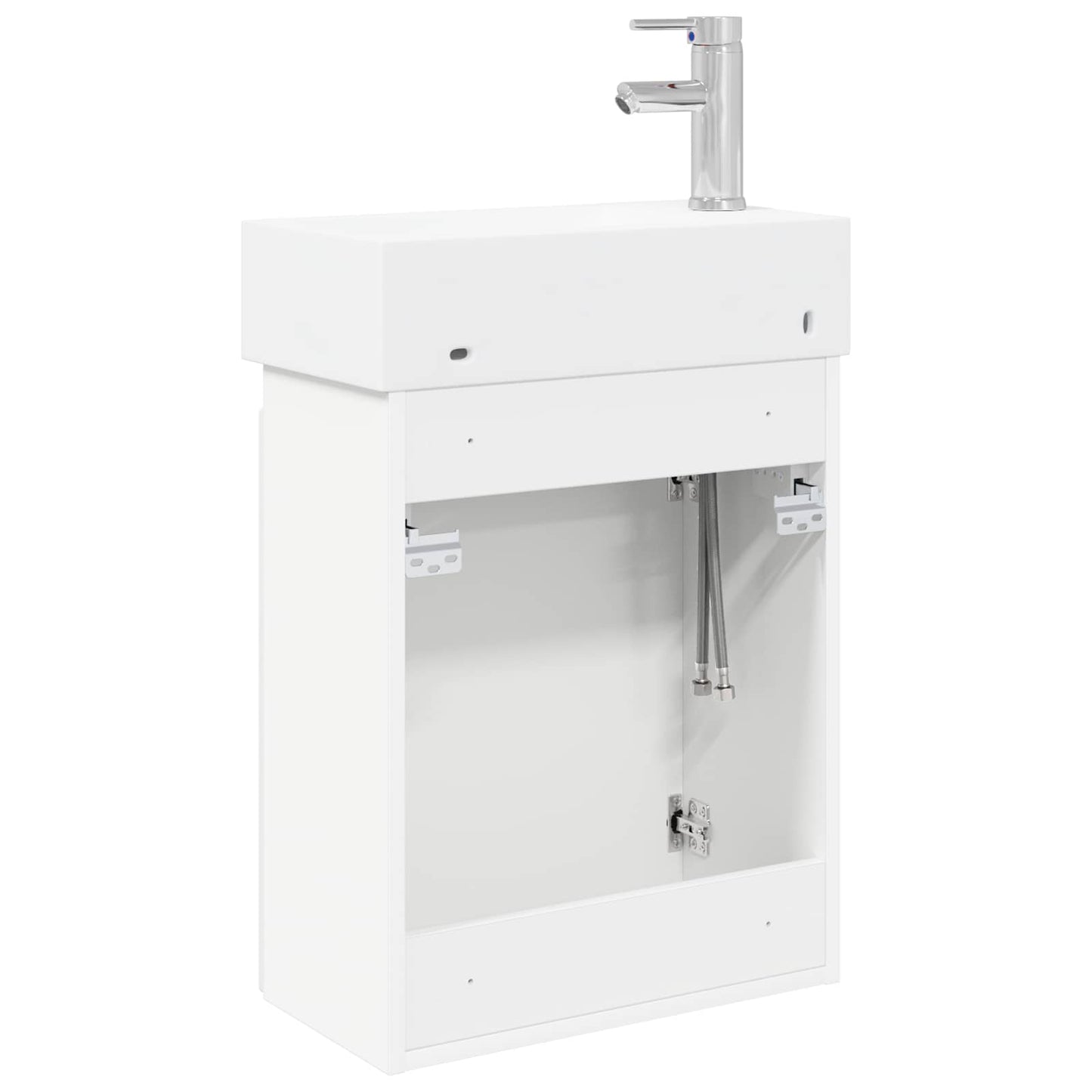 vidaXL Bathroom Vanity Unit with Tap White 45.5 x 22.5 x 84 cm