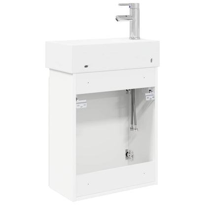 vidaXL Bathroom Vanity Unit with Tap White 45.5 x 22.5 x 84 cm