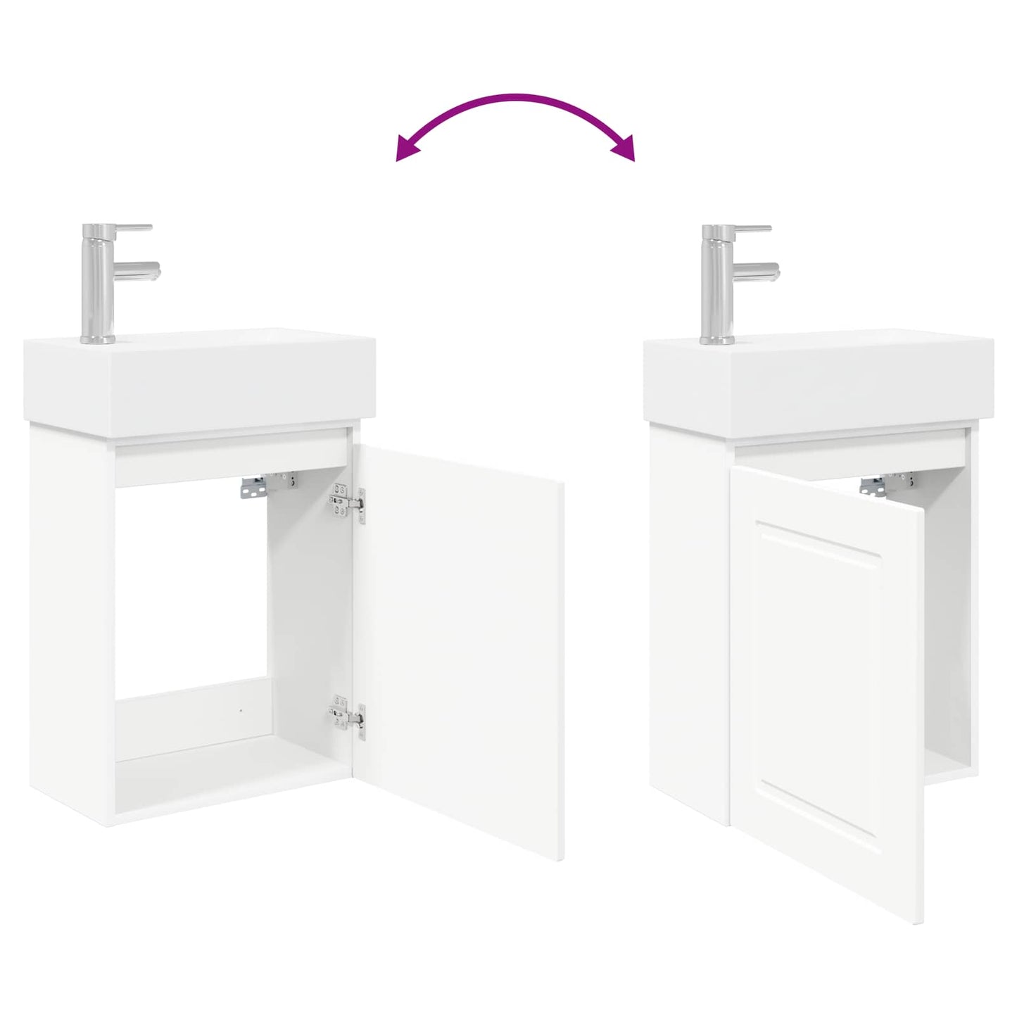 vidaXL Bathroom Vanity Unit with Tap White 45.5 x 22.5 x 84 cm