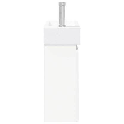 vidaXL Bathroom Vanity Unit with Tap White 45.5 x 22.5 x 84 cm