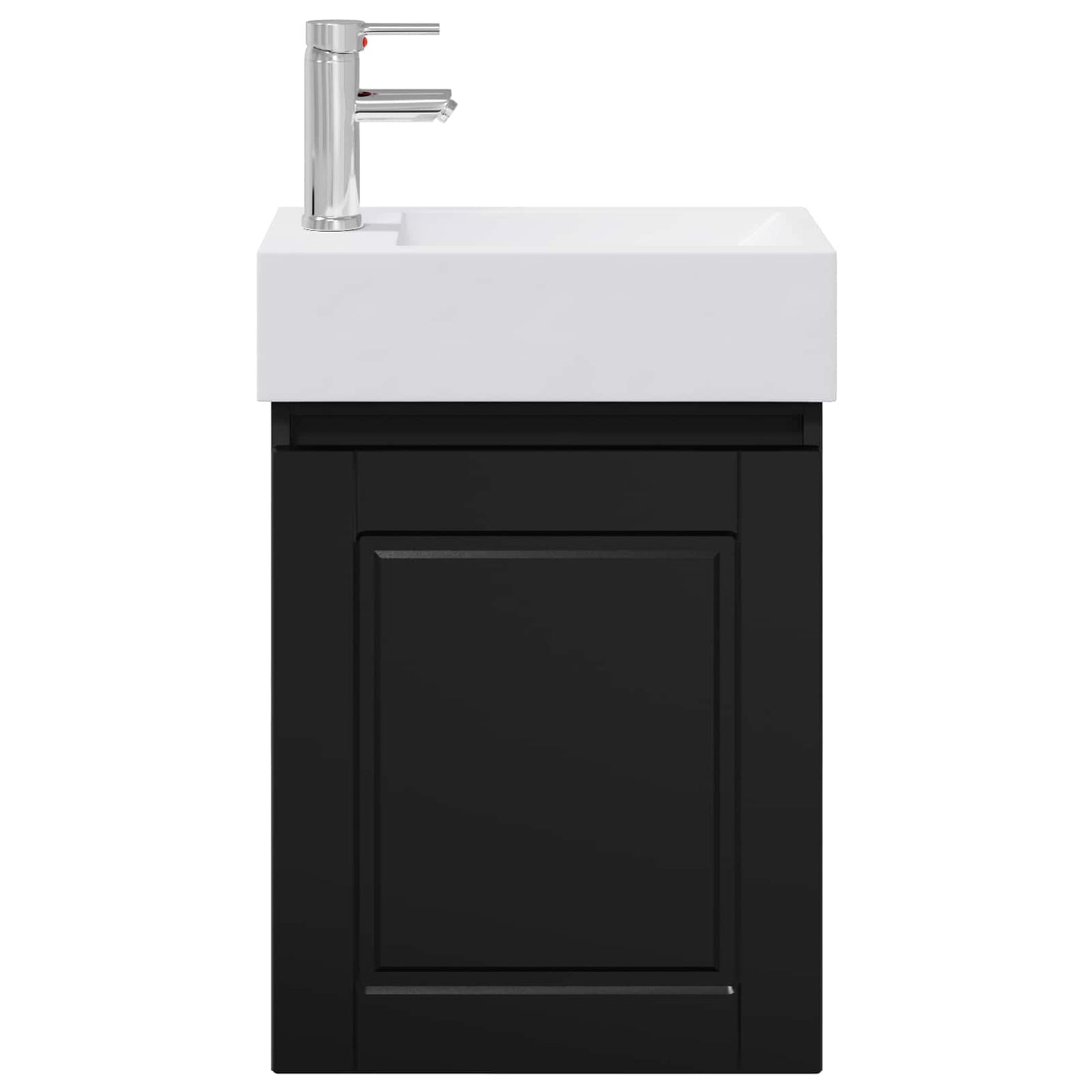 vidaXL Bathroom Vanity Unit with Tap Black 45.5 x 22.5 x 84 cm