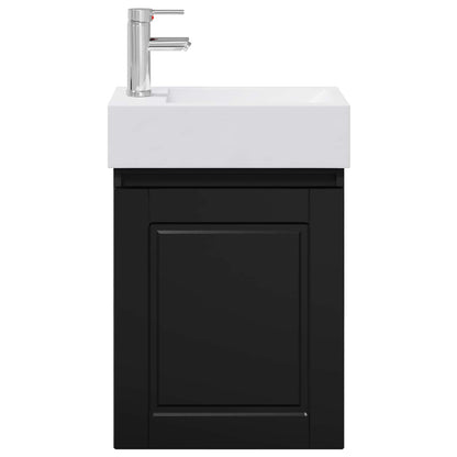 vidaXL Bathroom Vanity Unit with Tap Black 45.5 x 22.5 x 84 cm
