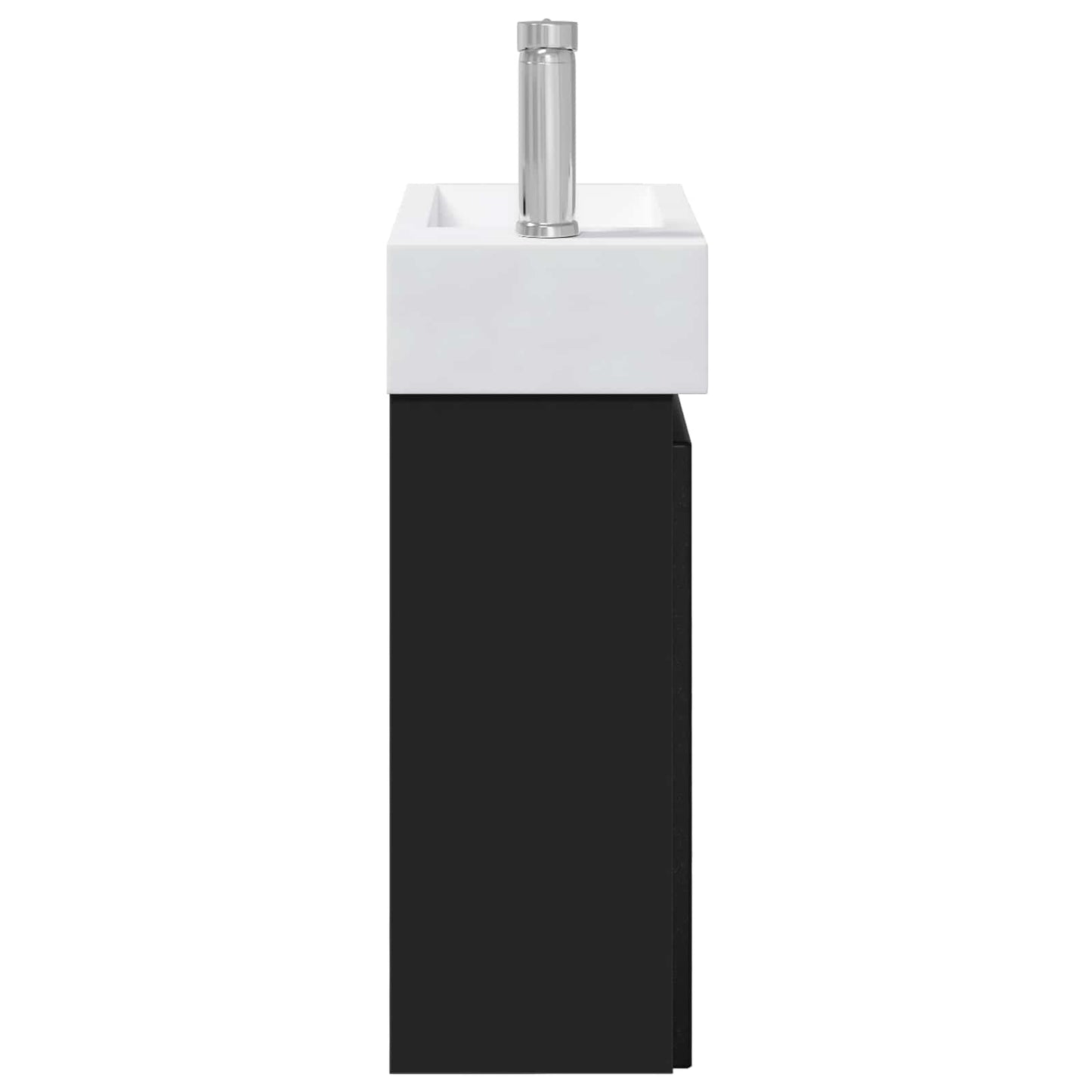 vidaXL Bathroom Vanity Unit with Tap Black 45.5 x 22.5 x 84 cm