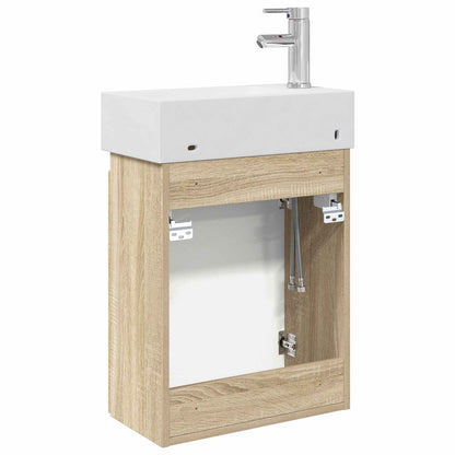 vidaXL Bathroom Vanity Unit with Tap Sonoma Oak 45.5 x 22.5 x 84 cm