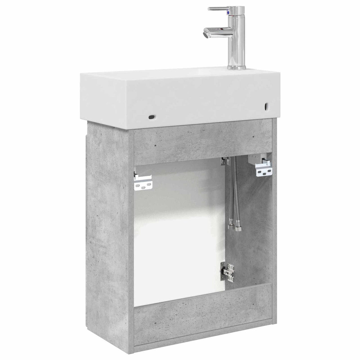 vidaXL Bathroom Vanity Unit with Tap Concrete Grey 45.5 x 22.5 x 84 cm