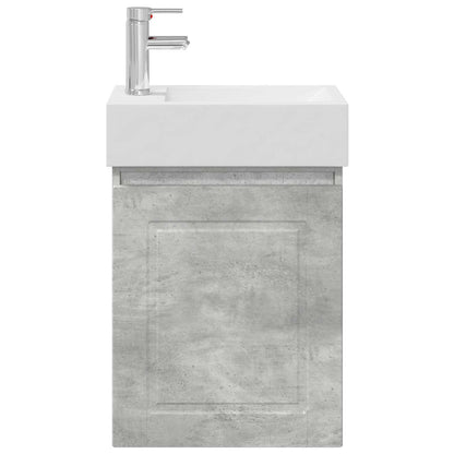 vidaXL Bathroom Vanity Unit with Tap Concrete Grey 45.5 x 22.5 x 84 cm