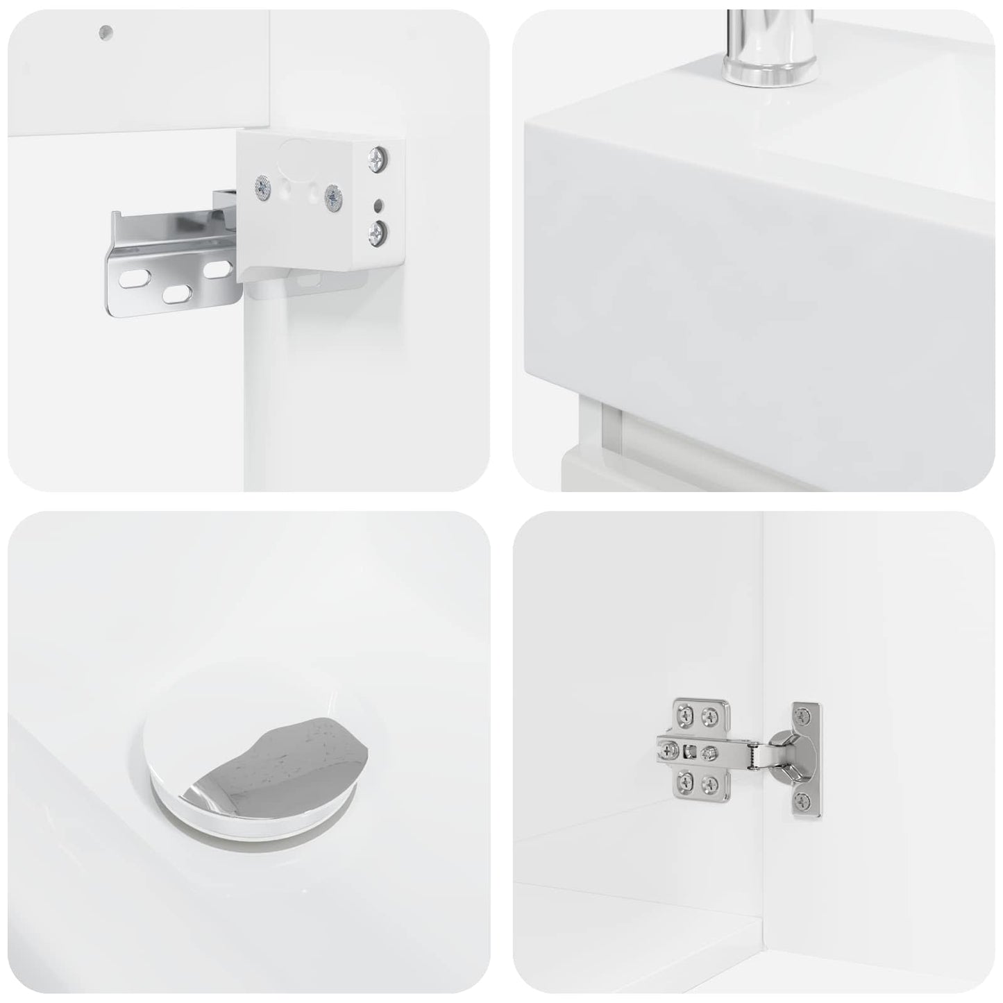 vidaXL Bathroom Vanity Unit with Tap High Gloss White