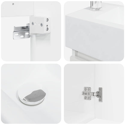 vidaXL Bathroom Vanity Unit with Tap High Gloss White