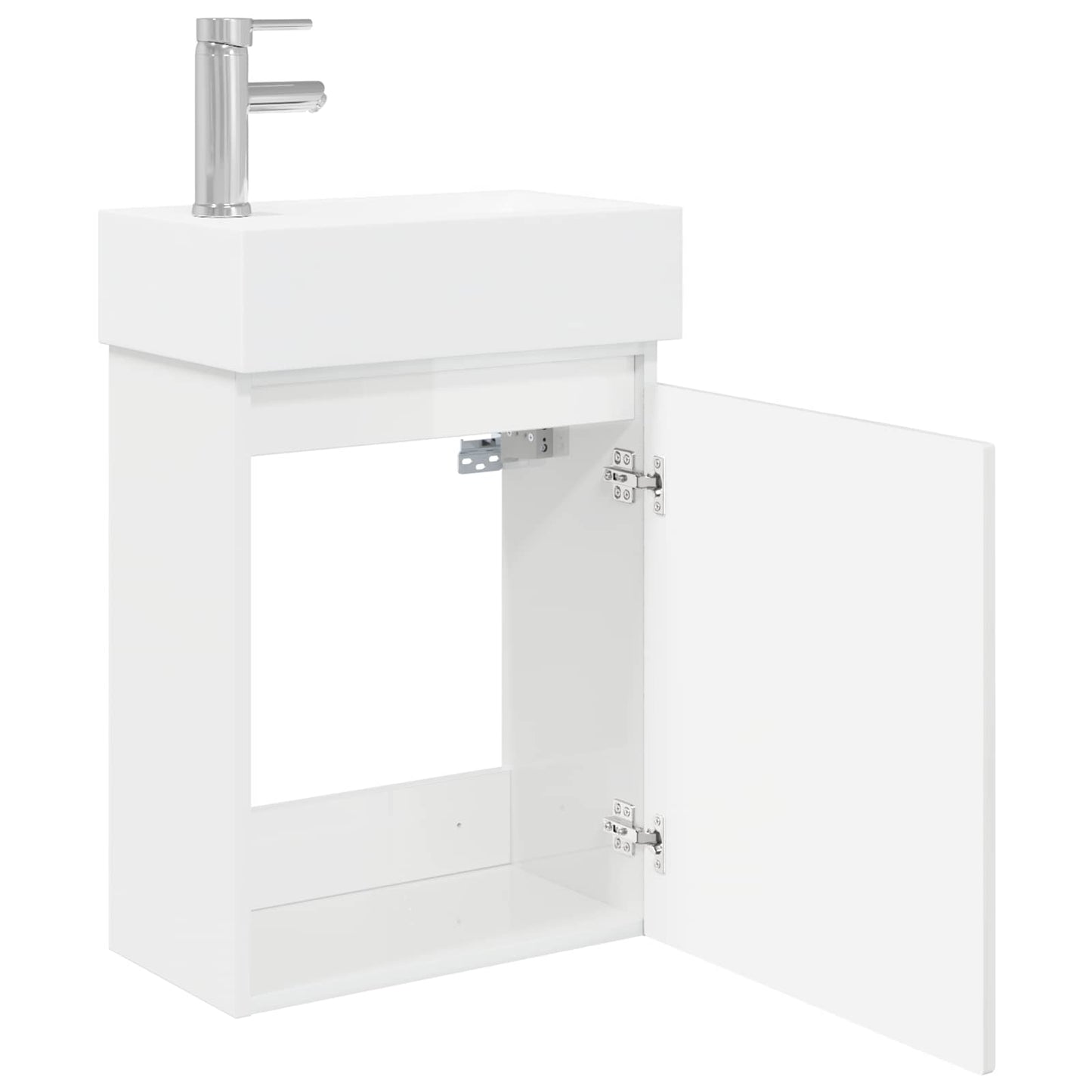 vidaXL Bathroom Vanity Unit with Tap High Gloss White