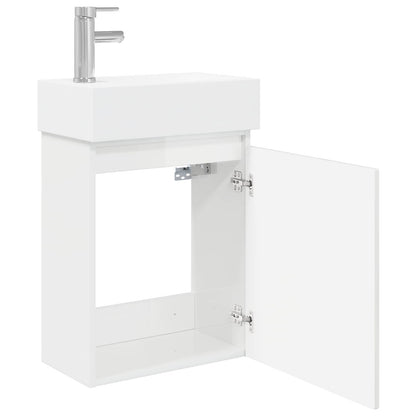 vidaXL Bathroom Vanity Unit with Tap High Gloss White
