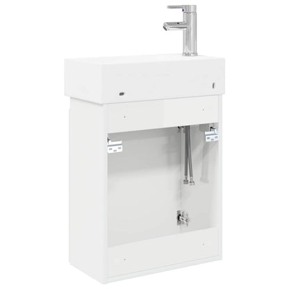 vidaXL Bathroom Vanity Unit with Tap High Gloss White