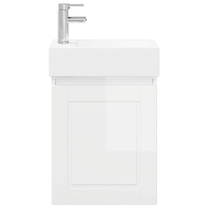 vidaXL Bathroom Vanity Unit with Tap High Gloss White
