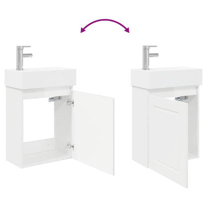 vidaXL Bathroom Vanity Unit with Tap High Gloss White